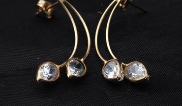 14K Gold Achroite Earrings Rare 1.1 grams