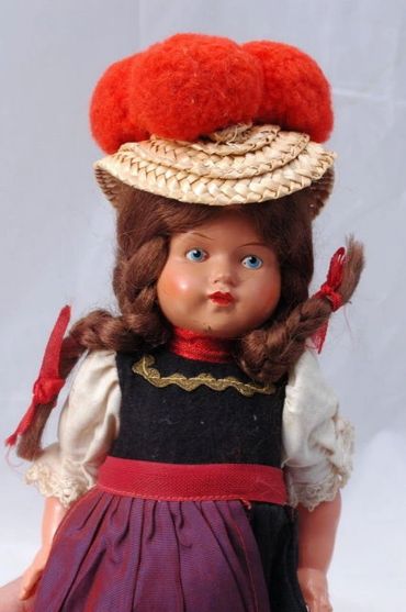 Little German Doll Wind Up Dancing Girl 9" composition