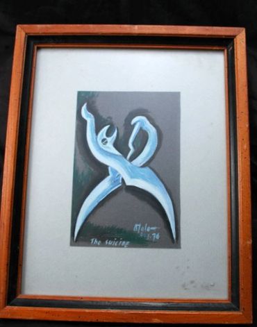 Bizarre Surrealism Painting " The Suicide" artist signed and dated