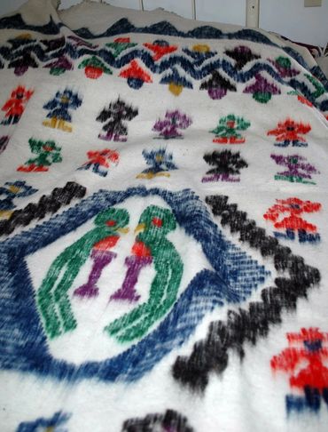 Hand Made Woven Wool Blanket Momostenango, Guatemala