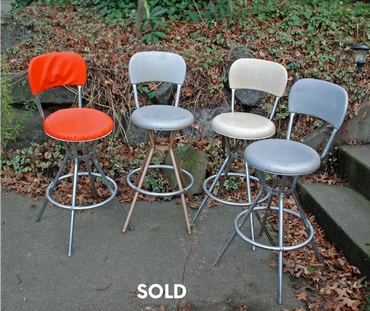 4 Vintage Cosco Swivel Hourglass Bar Stools Mid-Century Mod