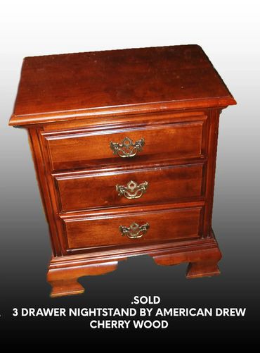 3 Drawer Nightstand by American Drew Cherry Wood