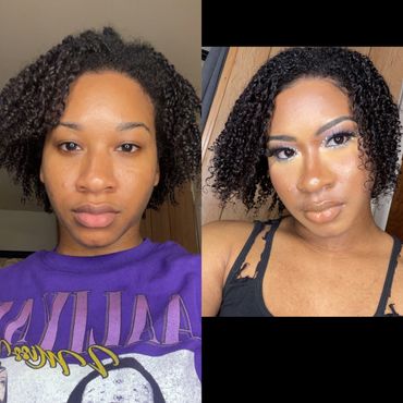 Pop Glam face beat with Rhinestones