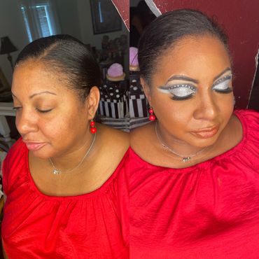 This was an amazing wedding guest makeup look she got lots of compliments