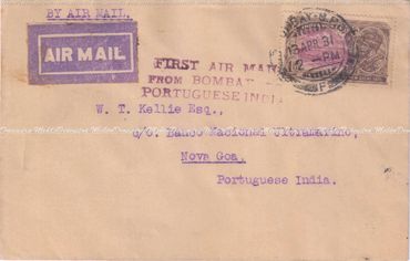 A 1931 envelope to Banco Nacional Ultramarino, Goa