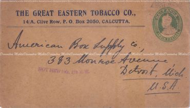 A 1921 Envelope from The Great Eastern Tobacco Company