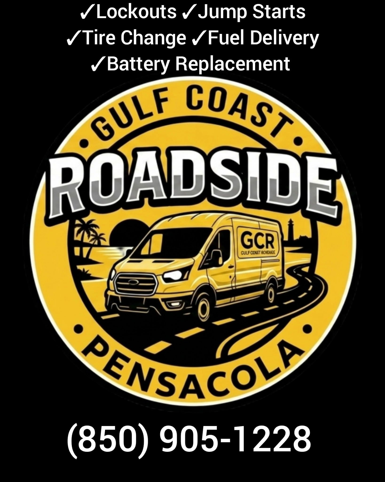 Gulf Coast Roadside Assistance Pensacola logo image.