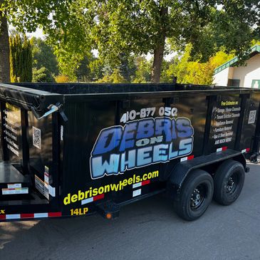 Junk removal trailer in a Eugene Oregon park