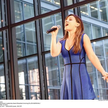 Chelsea Morgan Stock performing Part of Your World at the Annual Lincoln Center Award Breakfast