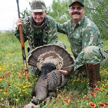 This is an image of two turkey hunters in South Texas.