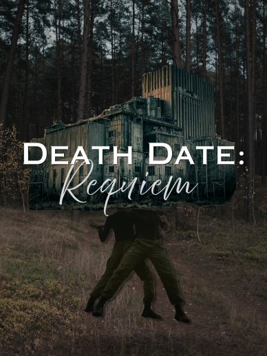 Poster for 'Death Date: Requiem' with eerie forest and shadowed figure.