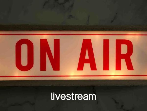 lit on-air sign to indicate live broadcasting