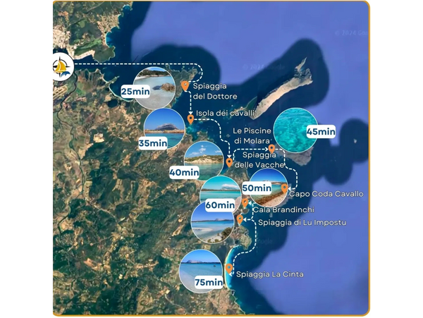 Itinerario Piscine di Molara, Spiaggia delle Vacche, Cala Brandinchi e La Cinta
