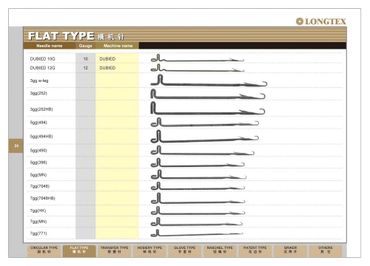 catalogue of flat bed knitting needles for sweater, waistcoats, accessories such as collars, cuffs