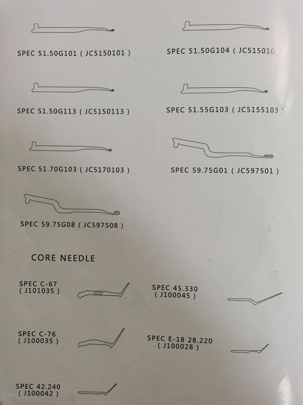 raschel compound knitting needles  and core needle picutre