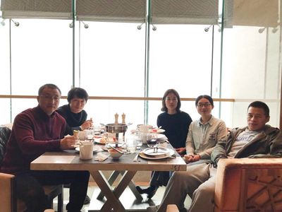 knitting needles marketing team on dinner