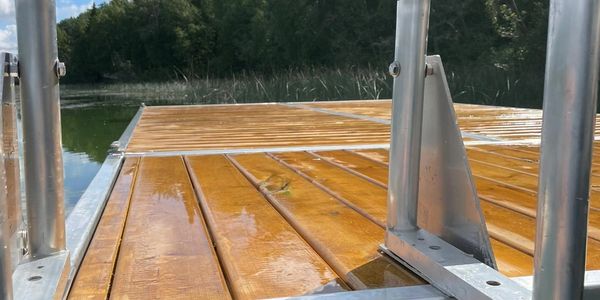 Marine Grade Aluminum Frame for your customized dock. Options are available.