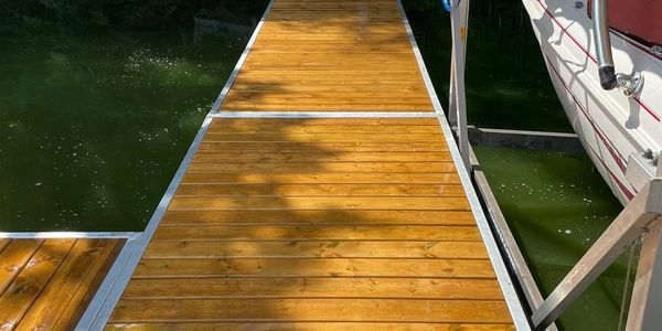 Decking options are available for your customized dock. Canada has a new option for dock builders.