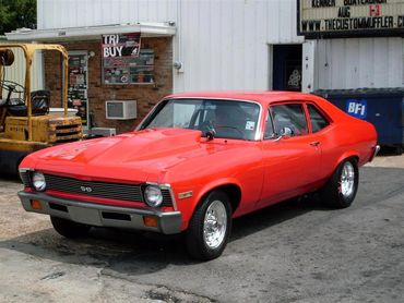 Typical 1970's red car