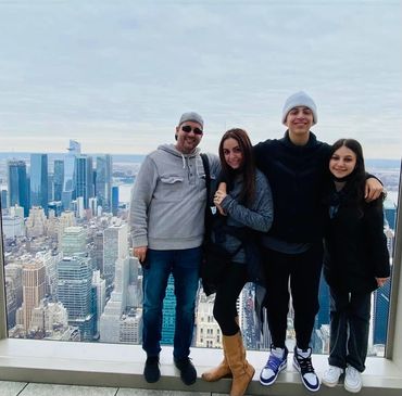 Cantor David Muchnick with his wife and teenage kids.