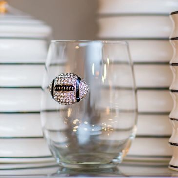 Hand crafted jeweled wine glasses and vases that make sipping wine a more glamorous occasion!