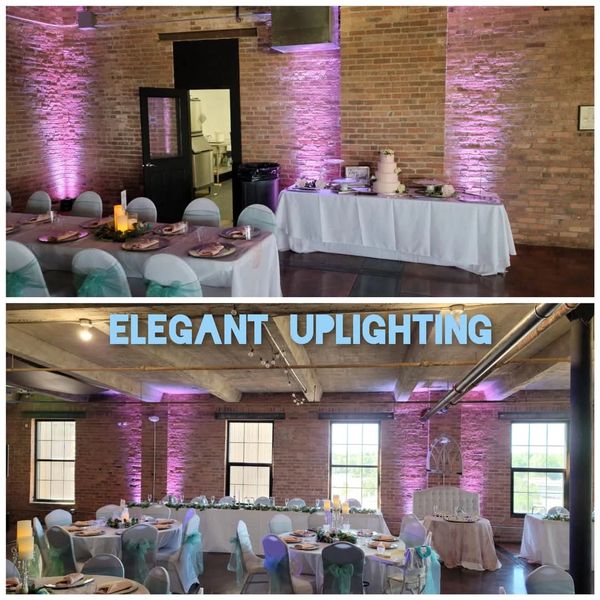 Custom event up lighting in Rockford, IL - transforming venues with vibrant led lighting for weddings