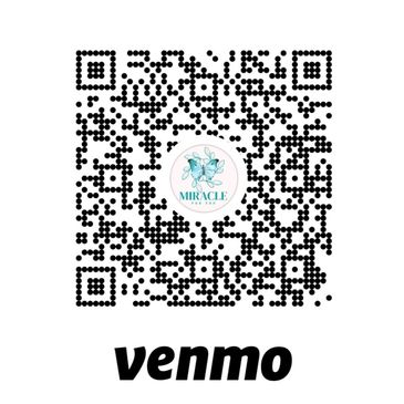 Venmo QR code for Miracle For You with butterfly logo.
