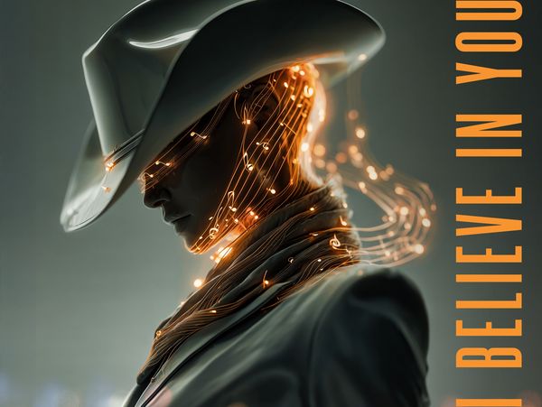 Western cowboy illustration with glowing highlights