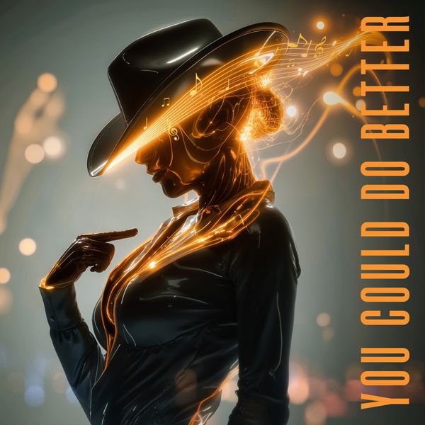 Glowing cowboy figure in digital Western illustration