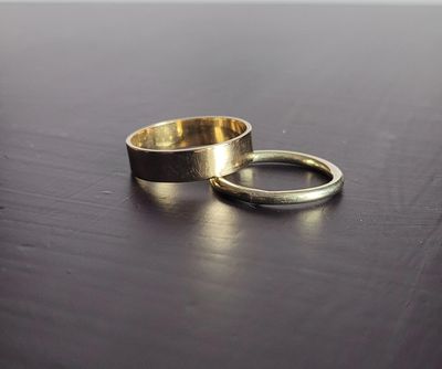 Two handmade  gold wedding rings