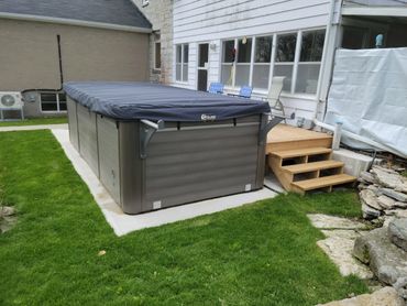 Swim spa pad and deck