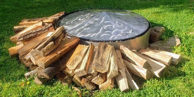 alt="Stainless Steel Conical Fire PIt Cover"