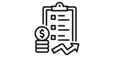 Checklist with a clock and upward arrow symbolizing progress or deadlines.