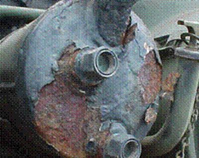 Results of being treated with acid based convert-a-rust product