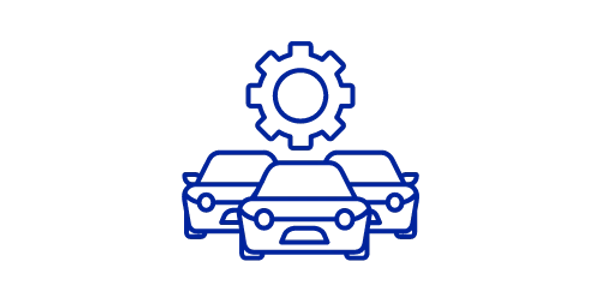 Blue car fleet management icon