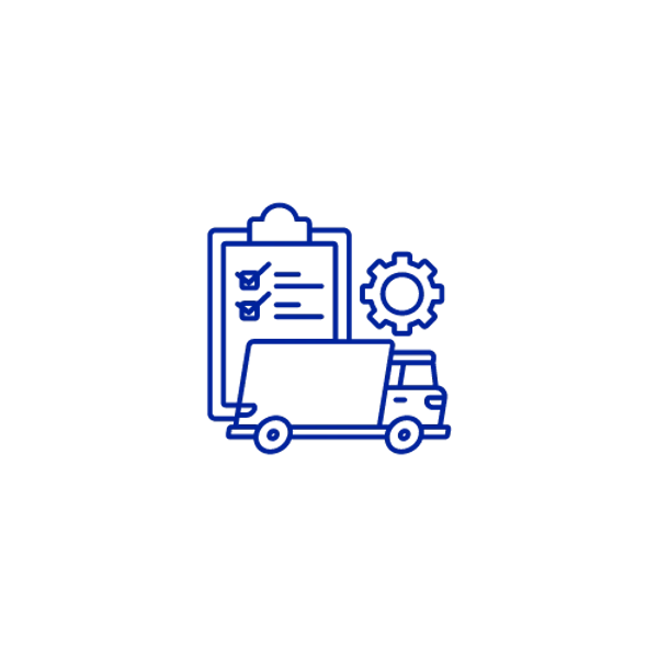 Blue fleet maintenance and repair icon