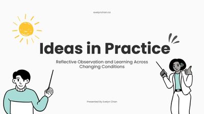 Presentation Title slide with text written: Ideas in Practice: Reflective Observation and Learning A