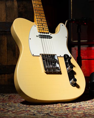 Relic'd '68 Vintage Blonde on a 1968 Telecaster Body with Light Aging and Distressing. Front.