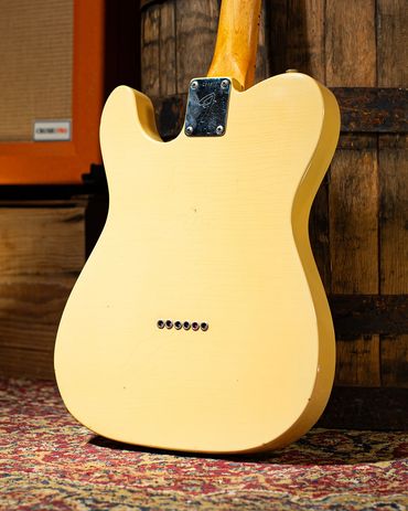 Relic'd '68 Vintage Blonde on a 1968 Telecaster Body with Light Aging and Distressing. Rear.