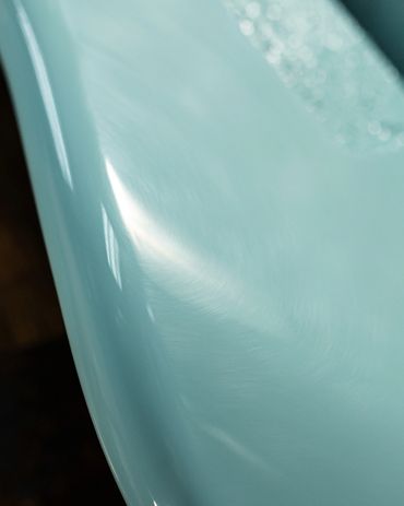 Heritage VOS Daphne Blue on a Stratocaster Body. Close Up.