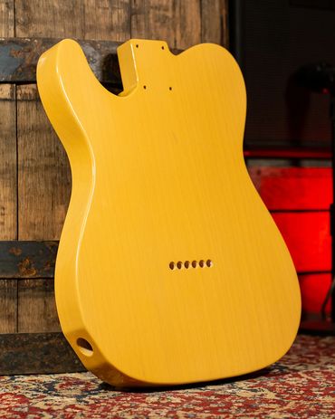 Heritage NOS Butterscotch Blonde on a Telecaster Body. Rear.