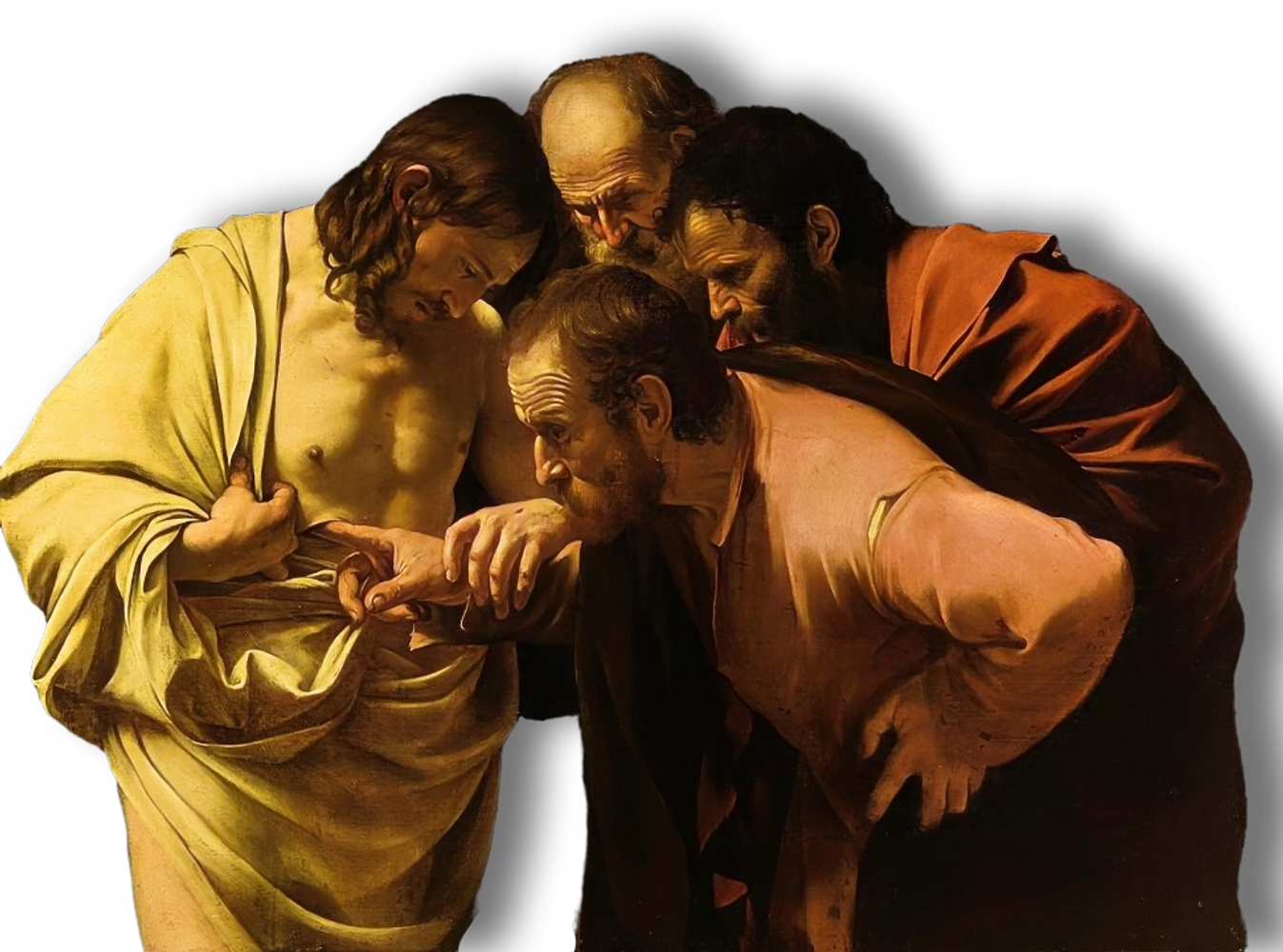 The incrudility of Saint Thomas Caravaggio