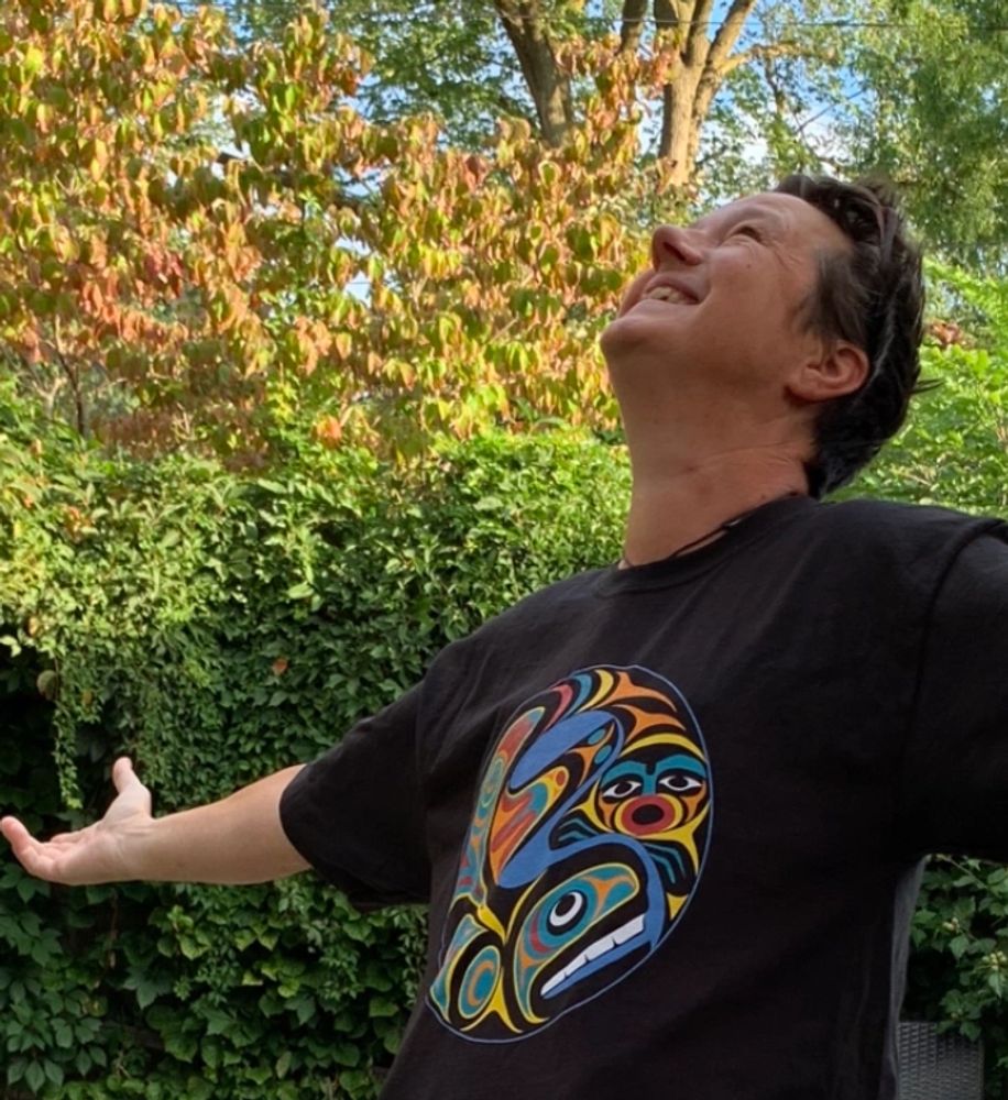 Photo was taken soon after the removal of my breasts surgery.
Art on the shirt from Maynard Johnny
