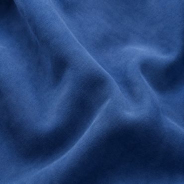 Rich Atlantic Cobalt nubuck leather with a fine matte nap and soft folds