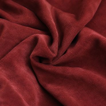 Suede leather red burgundy