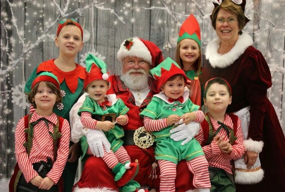 Santa and Mrs Claus and their favorite elves (Grandchildred)