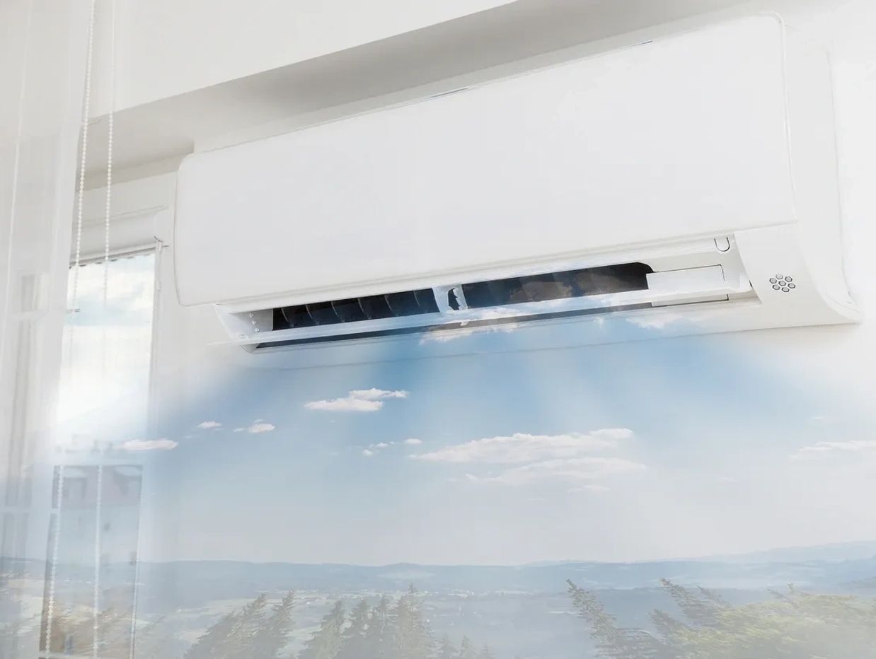 Air conditioning unit on the wall.