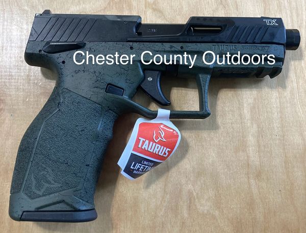 Taurus TX22 BLK/GRN 16rd 4.1" TB 9/12/25