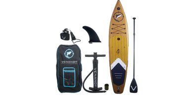 Portable SUP with add-ons such as drink holder, kayak seat and fishing capabilities 