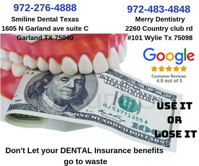 Dental Insurance. Don't let your Insurance benefits go waste. Dentist in Wylie & Garland TX.